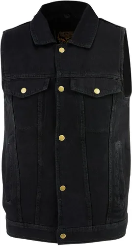 Vista 5 de Chaleco vaquero para hombre, estilo motorista, modelo Edge
