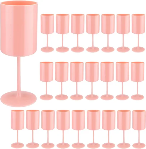 Vista 12 de Paquete de 12 copas de vino de plástico de 10 onzas, grandes y reutilizables, copas de champán vintage con tallo, vasos acrílicos inastillables
