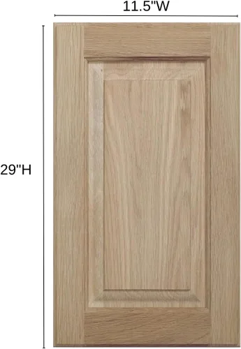 Vista 2 de Reemplazo de puerta de armario de cocina sin terminar Panel elevado Madera maciza Listo para pintar o teñir 11.5 pulgadas de ancho x 29