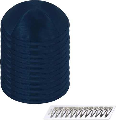 Vista 6 de Zion Judaica Deluxe Raw Silk Kippot Paquetes a granel o kipá individual incluye clips gratis