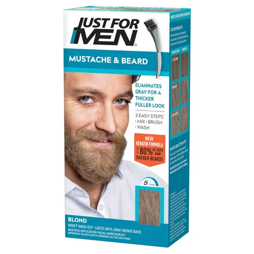 Vista 11 de Just For Men - Tinte para bigote y barba, tinte para barba para hombres con cepillo, incluye queratina, biotina, aloe vera y aceite de coco