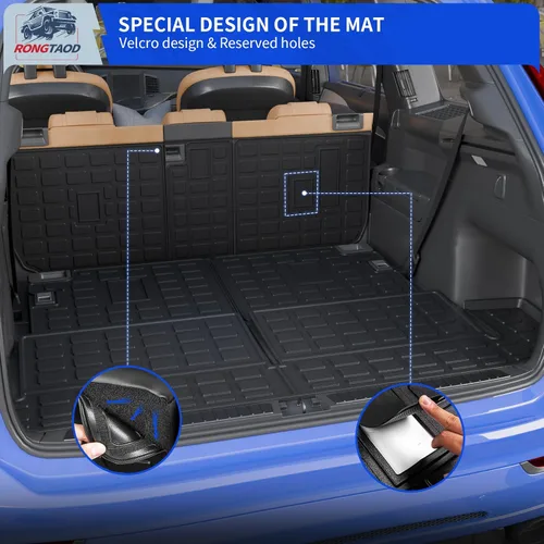 Vista 3 de Rongtaod Alfombrilla de carga compatible con Toyota 4Runner 2010-2024 de 7 asientos, forro de carga para maletero de asiento trasero, protector de 4