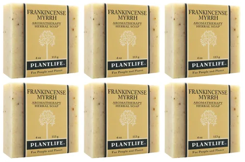 Vista 8 de Plantlife Jabón en barra de mirra de incienso, jabón hidratante y calmante para tu piel, hecho a mano con ingredientes a base de plantas, hecho
