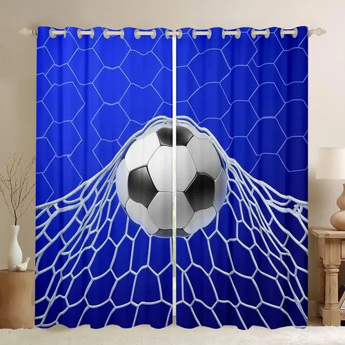 Vista 26 de Erosebridal Hockey Blackout Curtains for Boys,Blue and Black Sports Curtains & Drapes for Kids Teen,Ball Games Gamer Bedroom Decor,Ice Hockey Field