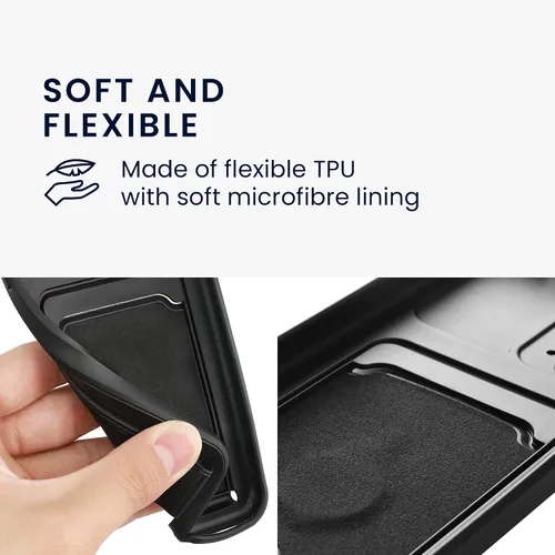 Vista 9 de kwmobile Funda de plástico compatible con Xiaomi Redmi Note 11 / Note 11S - Funda con soporte de metal con ranura para tarjetas - Verde musgo