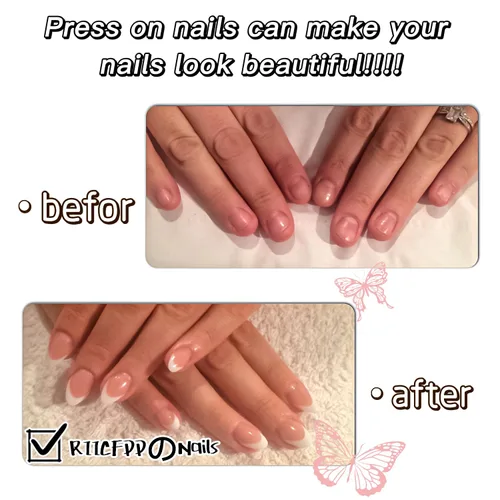 Vista 5 de RIICFDD - Uñas largas a presión con forma de almendra, punta de uñas con lazo grande, color rosa nude, con dijes de lazo negro, uñas postizas