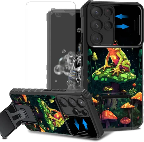 Vista 14 de Funda para teléfono Samsung Galaxy A15 5G con protector de pantalla con cubierta deslizante para cámara y soporte de doble capa híbrida resistente a