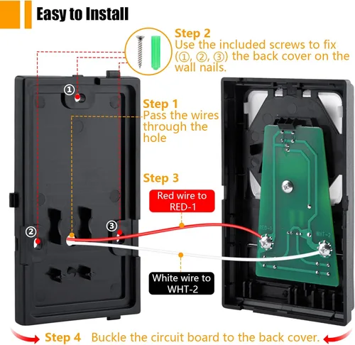 Vista 4 de Para LiftMaster 41A5273-1 Panel de control multifunción, paneles de repuesto de puerta de garaje de pared con cable para 78LM 81lm, 371lm, 971lm