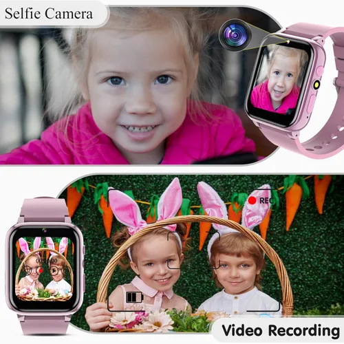 Vista 5 de Reloj inteligente para niños, reloj inteligente para niñas y niños con 26 juegos, grabadora de video y reproductor, calendario podómetro, linterna