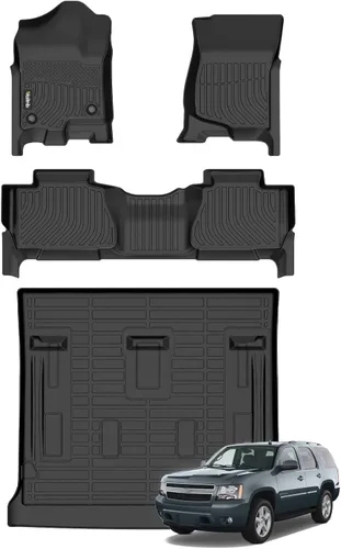 Vista 215 de Tapetes de piso para todo clima y forro de carga con respaldo para Chevrolet Suburban de 7 asientos 2021-2025 / GMC Yukon XL de 7 asientos