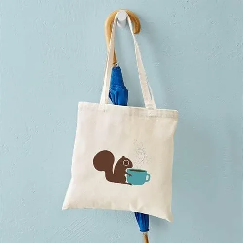 Vista 5 de CafePress Bolsa de lona natural para ardillas de café