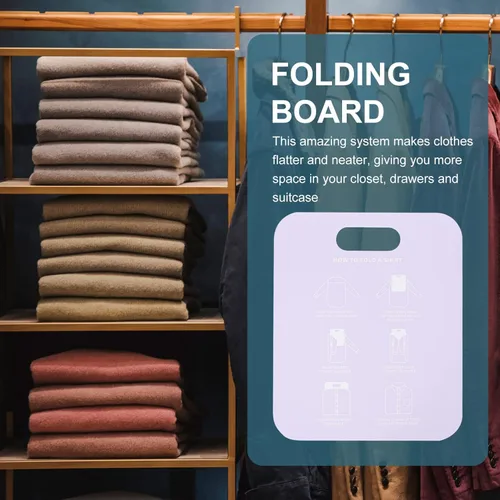 Vista 7 de VICASKY Tabla plegable para camisas, carpetas de ropa, carpetas de plástico para lavandería, herramientas auxiliares para el hogar, lavandería