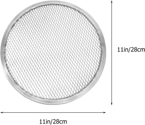 Vista 2 de SHERCHPRY Red de aluminio de la bandeja de la hornada de la pizza de 11 pulgadas de la malla perforada antiadherente de la pantalla para el uso