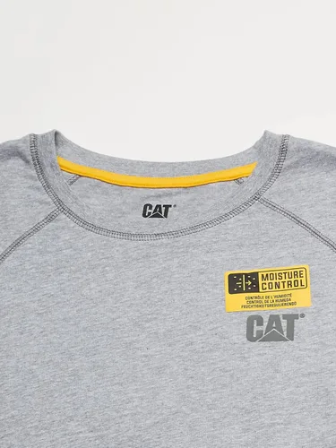 Vista 3 de Cat Men's Performance Long Sleeve Shirts with Moisture Control, Tagless Back Neck, Logo on Left Chest