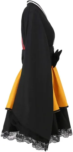 Vista 4 de Disfraz de sirvienta de anime para cosplay disfraz de Halloween para mujer vestido de kimono uniforme