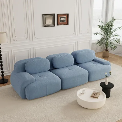 Vista 100 de Sofás modulares sin hueso de 152.8 pulgadas para sala de estar, sofá modular con diván en forma de L, cómodo asiento profundo tapizado de tela