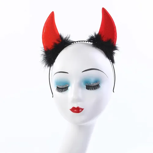 Vista 7 de appuivbt Halloween HeadbandsDevil LED Light Headband Feather White Angel Hair Band Cosplay Accessories for Halloween Christmas