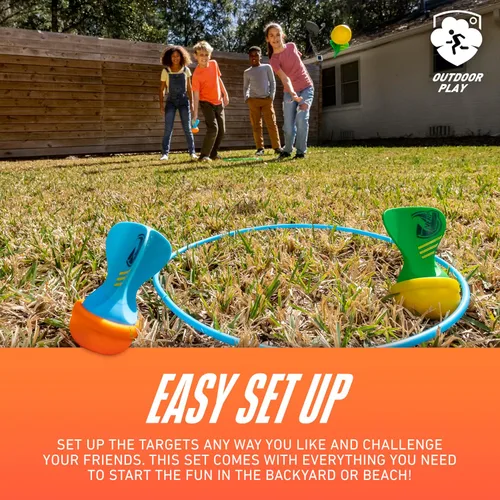 Vista 3 de NERF - Dardos de césped de punta suave, divertido juego familiar para exteriores, juegos para adultos y niños, perfectos para campamento, patio