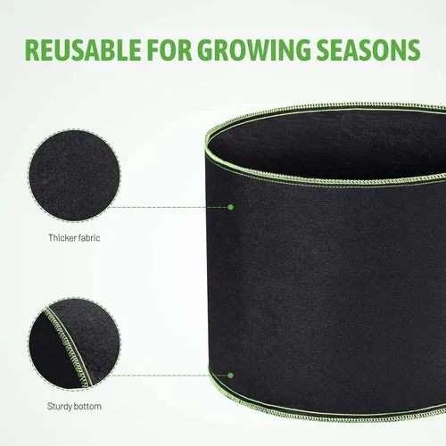 Vista 3 de Delxo Paquete de 20 bolsas de cultivo de 1 galón, bolsa de plantación de jardín, macetas de tela no tejida gruesa de 10.58 oz para frutas, verduras