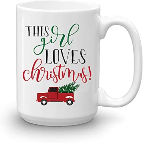 Vista 10 de BLUE RIBBON Taza de café navideña, '' Las calorías de Navidad no cuentan'', en caja decorativa, 11 onzas
