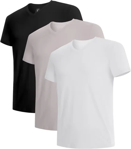 Vista 10 de BAMBOO COOL Camisetas interiores para hombre, cuello en V, suaves, que