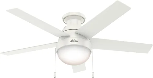 Vista 15 de Hunter Anslee, Ventilador de techo, para interiores, con luz LED, 46 Acabado cepillo níquel (Brushed Nickel Finish)