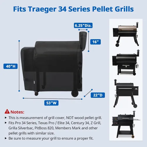 Vista 2 de SunPatio Cubierta para Parrilla de Exteriores Impermeable de Servicio Pesado Compatible con Parrilla de Pellets de Madera Traeger Serie 34