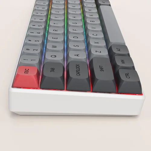 Vista 6 de Guffercty kred XDA Profile - Teclas negras minimalistas 75% Dye-sub PBT con teclas ISO para teclado mecánico MAC 60% 65% 75% 96% (muñeca negra)