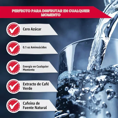Vista 6 de ALLMAX A:CUTS Bebida energética cargada de aminoácidos, sabor frambuesa azul - 210 g - con cafeína, extracto de café verde, L-carnitina y 2000 mg