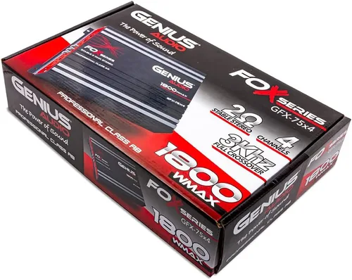Vista 7 de Genius Audio GFX-75X4 Amplificador de coche de rango completo multicanal 1800 vatios Clase máxima AB 2 ohmios estable con sistema de protección