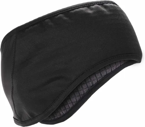 Vista 3 de Ergodyne Gorro de invierno de 2 capas para mujer, diadema de forro polar, elastano, negro, talla única de EE. UU