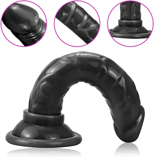 Vista 3 de Juguete sexual anal con consolador realista pequeño, material seguro para el cuerpo, con fuerte ventosa para jugar con manos libres, punto G vaginal