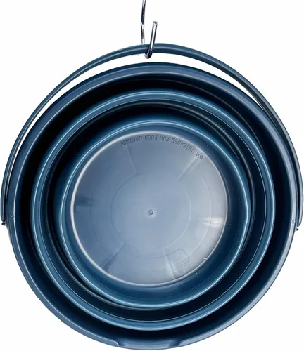 Vista 5 de SAMMART Cubo de plástico plegable de 10 L (2.6 galones), bañera redonda plegable, cubo de agua portátil para pesca, bote de agua para exteriores