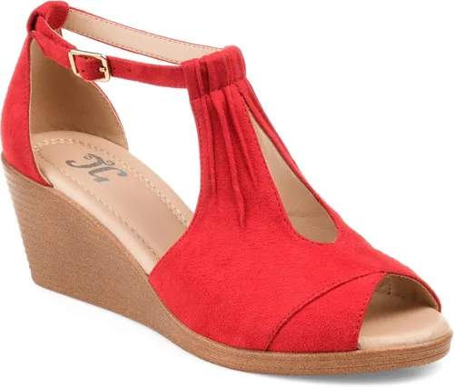 Vista 8 de Sandalias Journee Collection con correa de tobillo y cuña, suela cómoda, para mujer