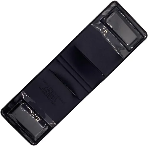 Vista 3 de Paquete de 10 portatarjetas magnético negro, se adapta sobre el cinturón o el bolsillo de la camisa. Se adapta a tarjetas verticales de 2 1/2 x 3