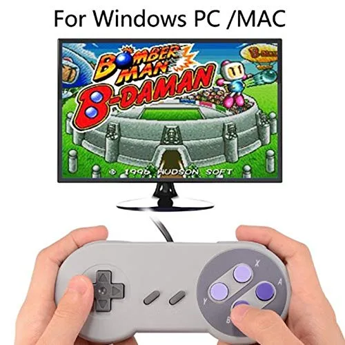 Vista 6 de TOOPONE 2 Pack Retro USB Controller Gamepad Joystick, USB PC Super Classic Controller Joypad Gamestick for Windows PC MAC Linux Raspberry Pi 3 Sega