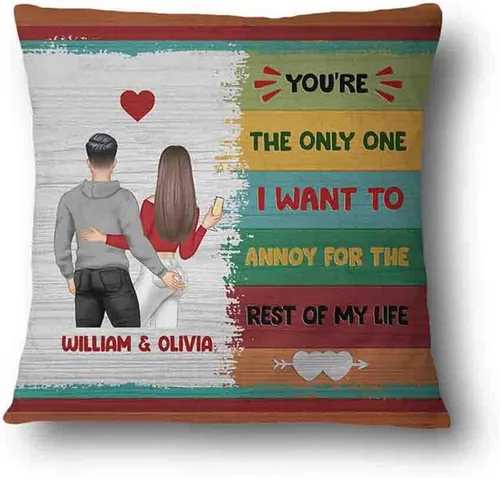 Vista 11 de Almohada personalizada para parejas, The Day I Met You I Have Found The One Whom My Soul Loves, almohada de cumpleaños para cónyuge, esposo, esposa