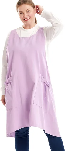 Vista 33 de Delantales grandes de talla grande para mujer con bolsillos de algodón y lino para hornear cocina