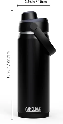 Vista 4 de CamelBak Thrive Chug - Botella de agua aislada de acero inoxidable, color negro, 20 onzas