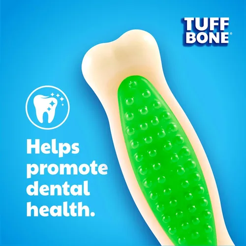 Vista 2 de Hartz Chew 'n Clean Tuff Bone - Juguete masticable resistente para perros, grande, paquete de 3 Varía