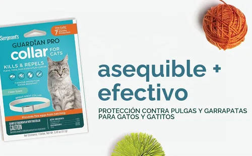 Vista 8 de Sergeant's Guardian PRO - Collar para pulgas y garrapatas para gatos, 7 meses, 1 paquete