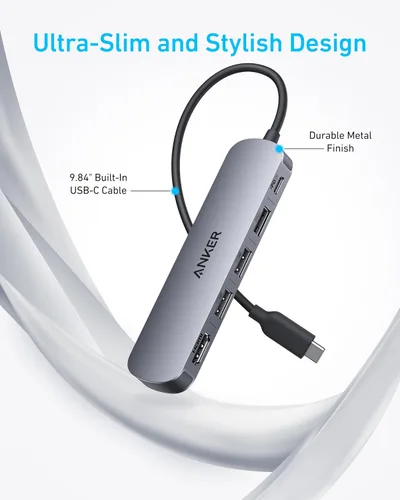 Vista 8 de Anker Hub USB-C, concentrador USB 5 en 1 para portátiles, adaptador