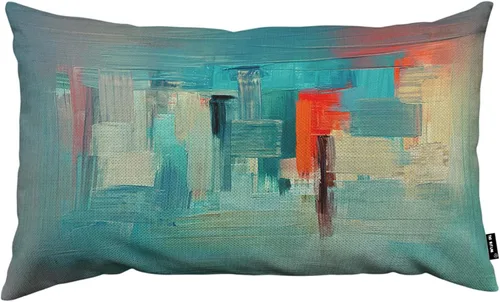 Vista 16 de TKS MITLAN Fundas de almohada abstractas con ondas 18 x 18 pulgadas, fundas de almohada decorativas con gradiente azul de agua de mar, ondas