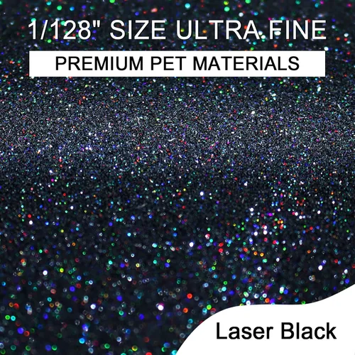 Vista 2 de Ceya - Polvo de purpurina holográfica ultra fina, 1.1 LB/17.63 OZ, color negro láser, 1/128' 0.008' 0.2mm, en masa para manualidades, resina, vasos