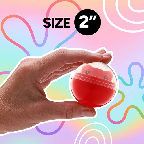 Vista 3 de Máquina expendedora de cápsulas, cápsulas redondas translúcidas vacías 100 unidades de 2 pulgadas – Cápsulas de máquina de chicles a granel
