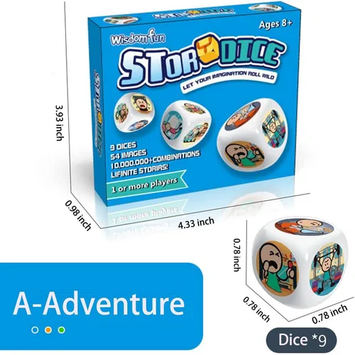 Vista 3 de Happy Story - Paquete de 9 cubos coloridos – Un viaje feliz contar cubos y dados de lenguaje oral, 54 imágenes, combinación de historias ilimitadas