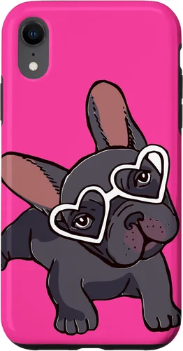 Vista 25 de iPhone 16 Francés Bulldog Francés Perro Cachorro Lindo Perro Perro Gafas Caso Mascota
