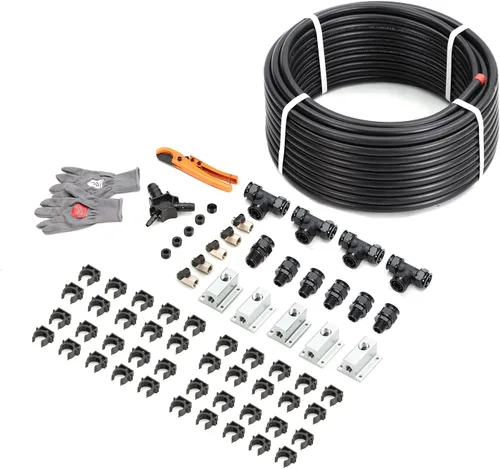 Vista 13 de Kit de Accesorios para Compresor de Aire 1/2" x 100 pies Sistema de Tuberías de Aire Comprimido de Aluminio HDPE Manguera Negra de Compresor de Aire