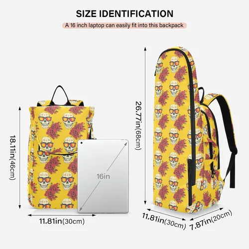Vista 3 de Sporting Goods - Bolsa de tenis de gran almacenamiento, estilo mexicano, Cinco de Mayo, gafas de sol de calavera, 3 raquetas de bádminton