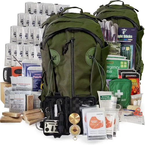 Vista 10 de Kit de emergencia para 4 personas/mochila de supervivencia durante 72 horas para desastres naturales, huracanes, situaciones de emergencia o errores